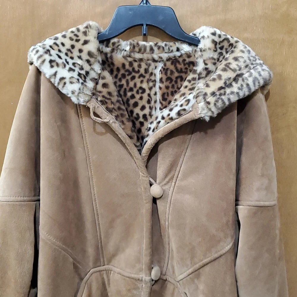 Maurices Leather Suede Animal Print Jacket - Picture 2 of 8